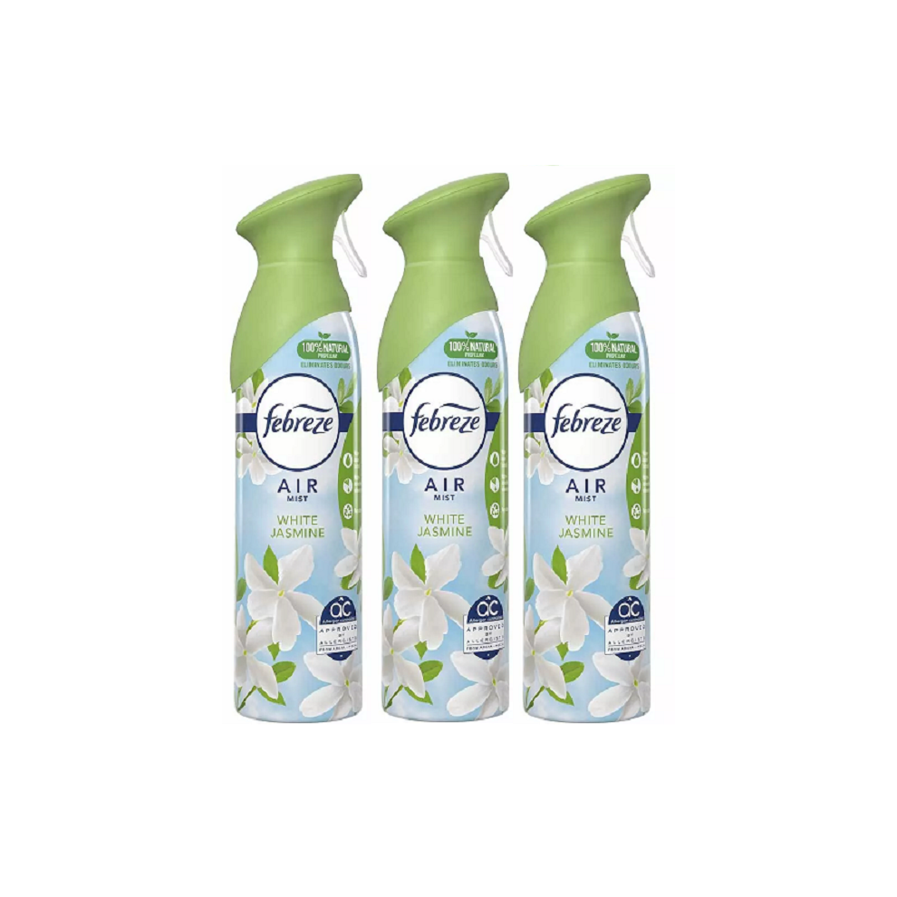 Febreze Aerosol Mist Air Freshener Spray White Jasmine Scent  3 x 185ml