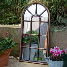 (Copper, Arched - Moderna) Tree of Life Outdoor Garden Wall Decor Mirrors
