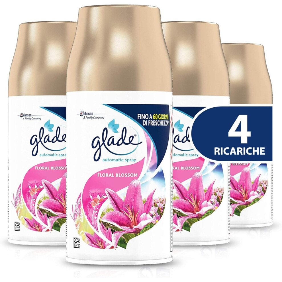 4 x Glade Automatic Spray Refills 269ml - Floral Blossom, Fresh Home Fragrance-image-OPC-PF2DKXG-NEW