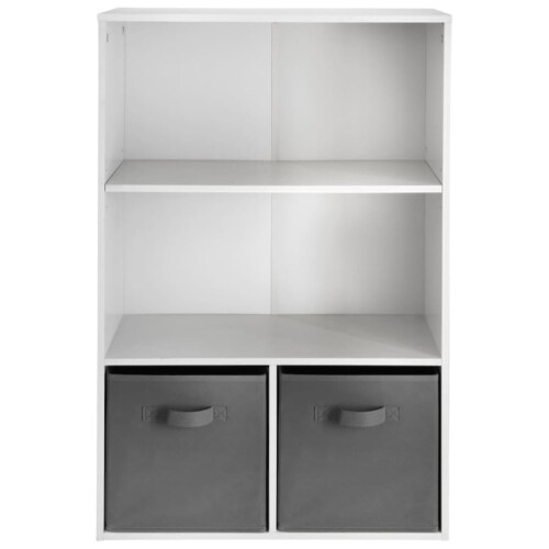 Spot On Dealz 2 Cube & 2 Shelves Unit Small Bookcase Wooden Storage Cabinet 2