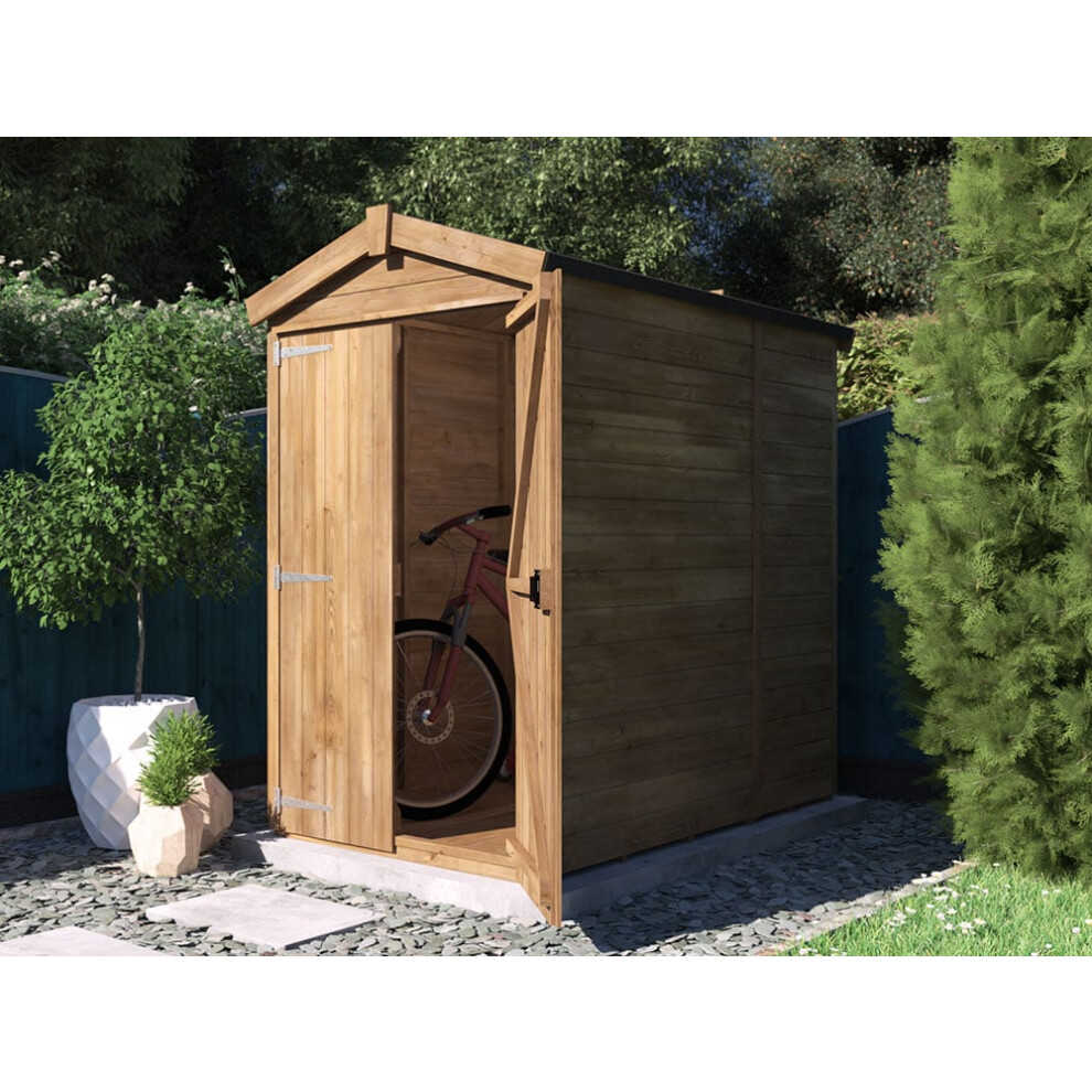 Dunster House Wooden Garden Shed 1.2m x 1.8m Outdoor Storage Building Overlord with Apex Roof