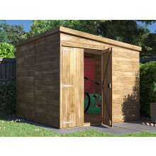 Wooden Garden Shed 24m x 24m Storage Building Pent Roof Pressure Treated Timber Outdoor Dunster House