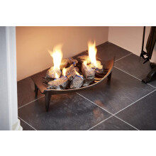 Cast Iron Modern Fire Grate Black