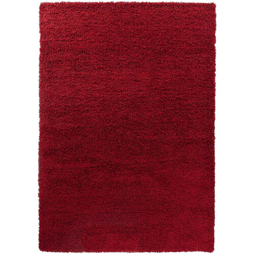 Soft Plain Thick Area Shaggy Rug - Red