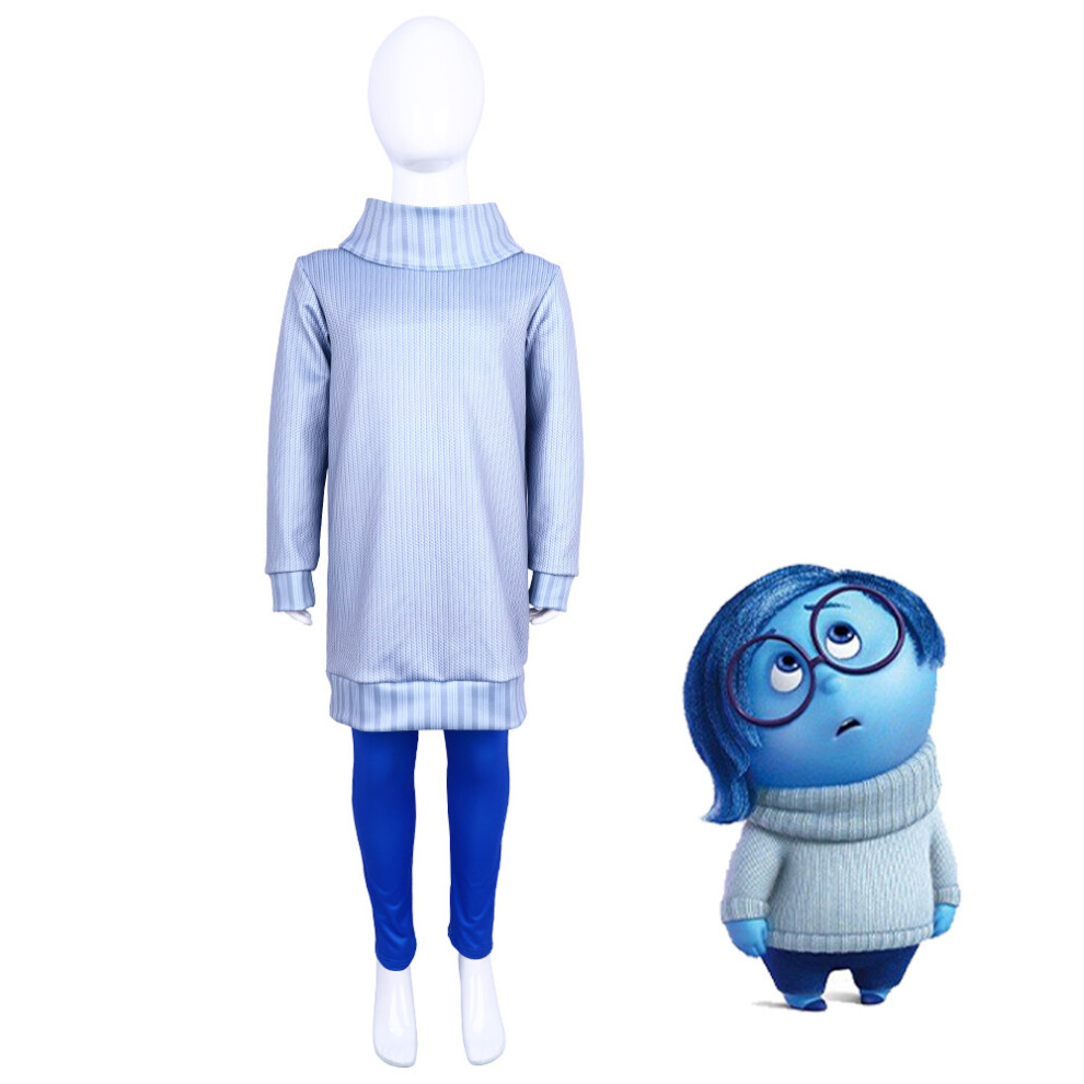 Photos - Fancy Dress Inside Out 2 Lele Role Playing Cosplay Costume Halloween Stage Performance Costume Brain Agent Team Not,Sp(Sadness 10, 130)
