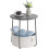 Quick Assembly Round Side Table with Storage Basket 1