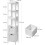 Tall White Bathroom Cabinet with Removable Drawers 4