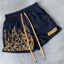 (Tibetan Orange, M) Kill Crew Muay Thai Flame Shorts Sports and Casual Quick Drying Shorts