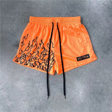 (orange, M) Kill Crew Muay Thai Flame Shorts Sports and Casual Quick Drying Shorts