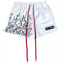 (white, M) Kill Crew Muay Thai Flame Shorts Sports and Casual Quick Drying Shorts
