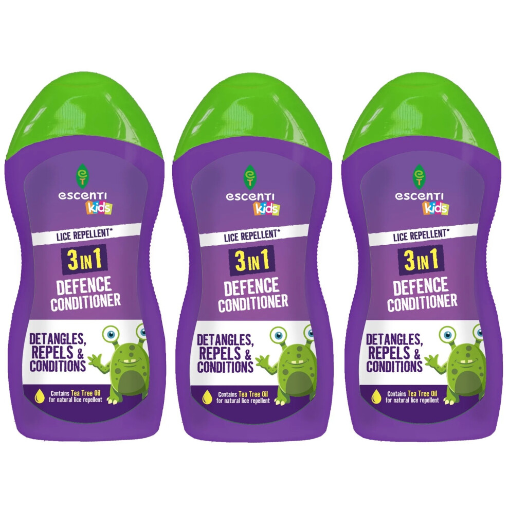 Escenti 3 X 300Ml 3 In 1 Kids Lice Repellent Defence Conditioner