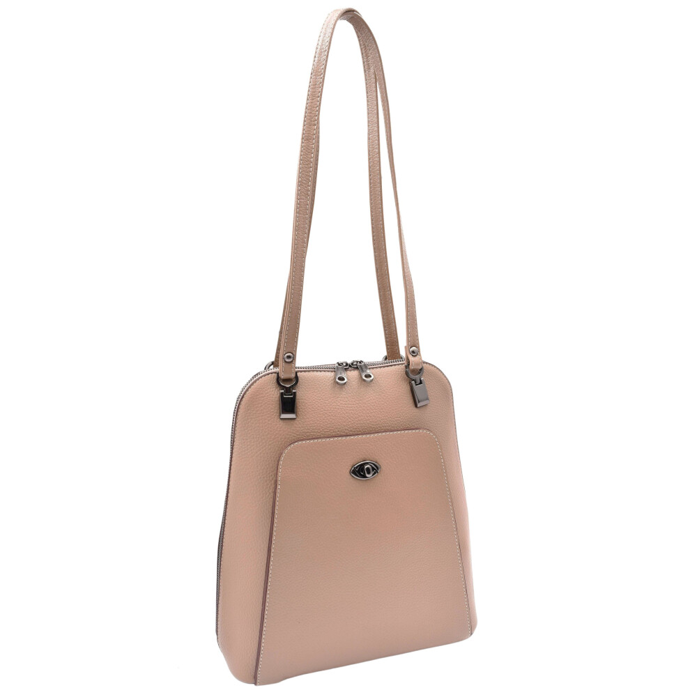 Genuine Leather Backpack For Women Casual Organiser Rucksack Shoulder Bag Daypack A3132 Taupe-image-OPC-PF2DTQY-NEW