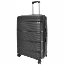 (Large) Expandable Hard Shell Luggage PP 8 Wheels Suitcases TSA Lock Travel Bags Titan Black