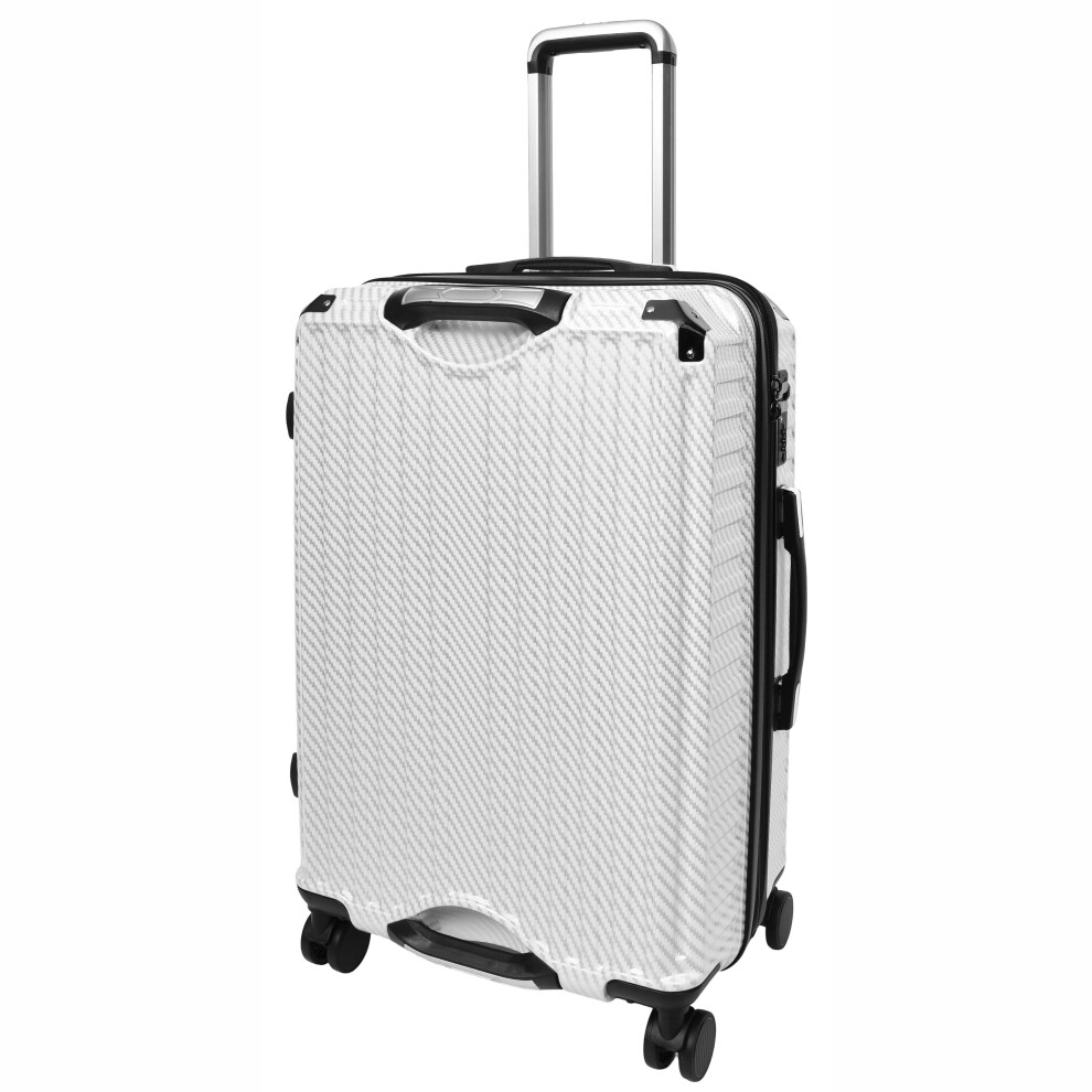 (Medium) Hard Shell 8 Wheels Expandable TSA Lock 5 Handles Cup Holder Lightweight Travel Bags Hove White-image-OPC-PF2DTSZ-NEW