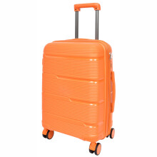 (Cabin) Expandable Hard Shell Luggage PP 8 Wheels Suitcases TSA Lock Travel Bags Titan Orange