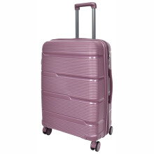 (Medium) Expandable Hard Shell Luggage PP 8 Wheels Suitcases TSA Lock Travel Bags Titan Purple