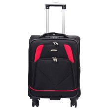 (Black, Small Cabin Size) Expandable Four Wheel Soft Suitcase Luggage York Black