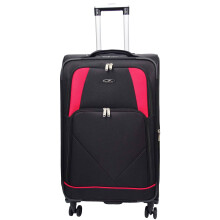 (Black, Medium Check-in Size) Expandable Four Wheel Soft Suitcase Luggage York Black