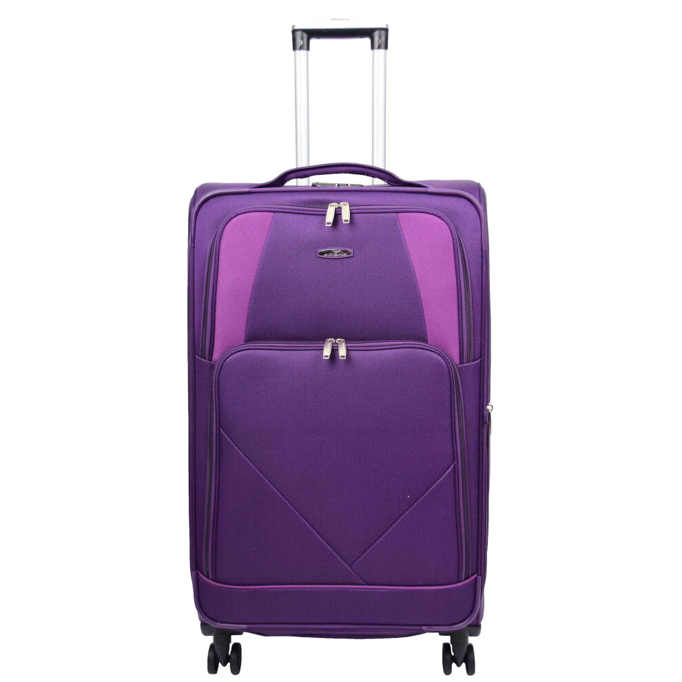 (Purple, Large Check-in Size) Expandable Four Wheel Soft Suitcase Luggage York Purple-image-OPC-PF2DTWT-NEW