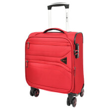 Budget Airline Under Seat Cabin Size Suitcase Lightweight 4 Wheel Hand Luggage Atom Red
