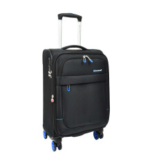 (Black, Cabin Size 20") Dual 4 Wheel Soft Suitcases Lightweight Expandable Luggage TSA Lock Travel Bags Trivial Black
