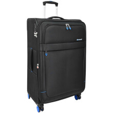 (Black, Large Size 28") Dual 4 Wheel Soft Suitcases Lightweight Expandable Luggage TSA Lock Travel Bags Trivial Black