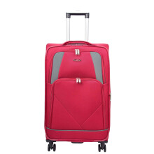 (Red, Medium Check-in Size) Expandable Four Wheel Soft Suitcase Luggage York Red