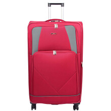 (Red, X Large Check-in Size) Expandable Four Wheel Soft Suitcase Luggage York Red