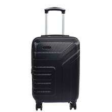 Hard Shell Cabin Bag Expandable 4 Wheeled Spinner Luggage Rio Black