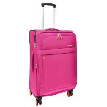 (Pink, Medium Size 24") 4 Wheel Soft Suitcases Lightweight Expandable Luggage TSA Lock Travel Bags Trivial Pink