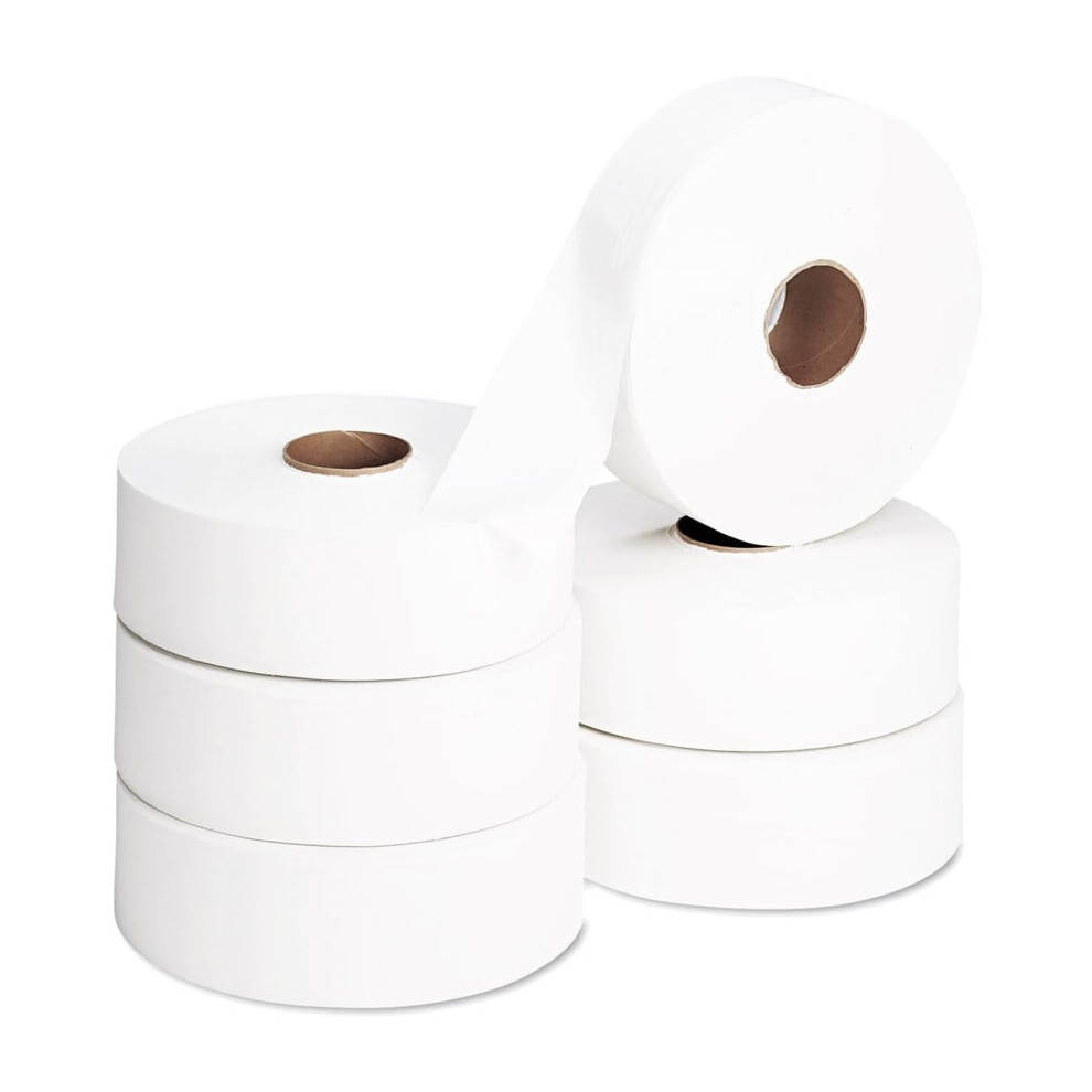 Jumbo 2-Ply Toilet Rolls 90mm x 400m, Pack of 6