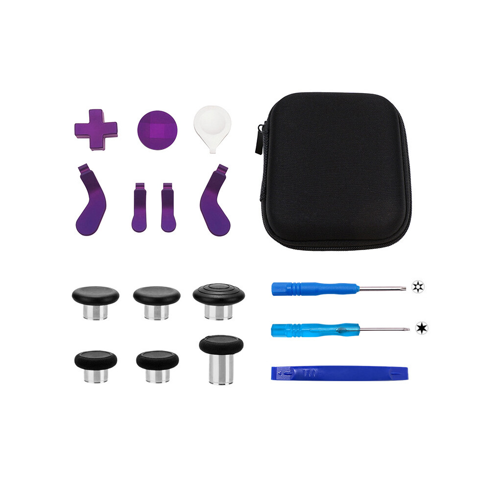 (Purple) 16Pcs Replacement XBOX ONE ELITE Elite Joystick Generation 2 Buttons Accessories Kits