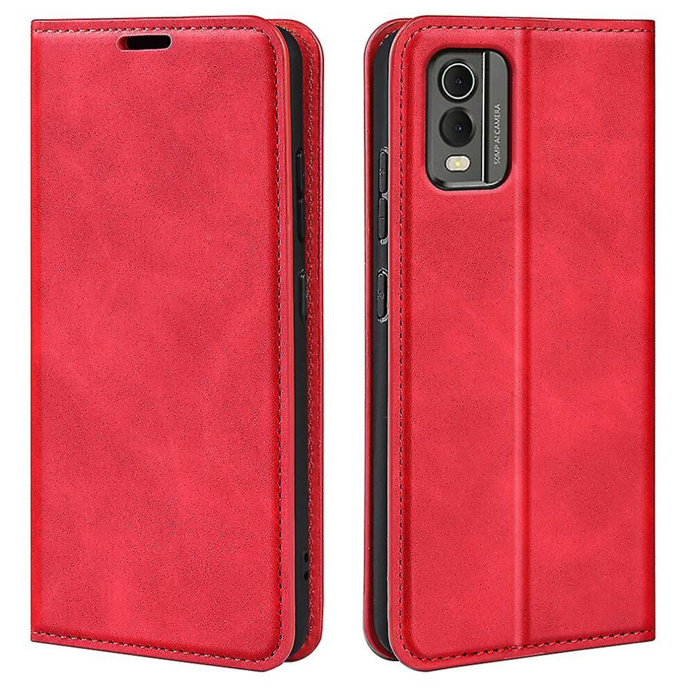 (Red) Flip Case For Nokia C32 Pu Leather Wallet Skin-Touch Foldable Stand Cellphone Cover Red 9099488669077
