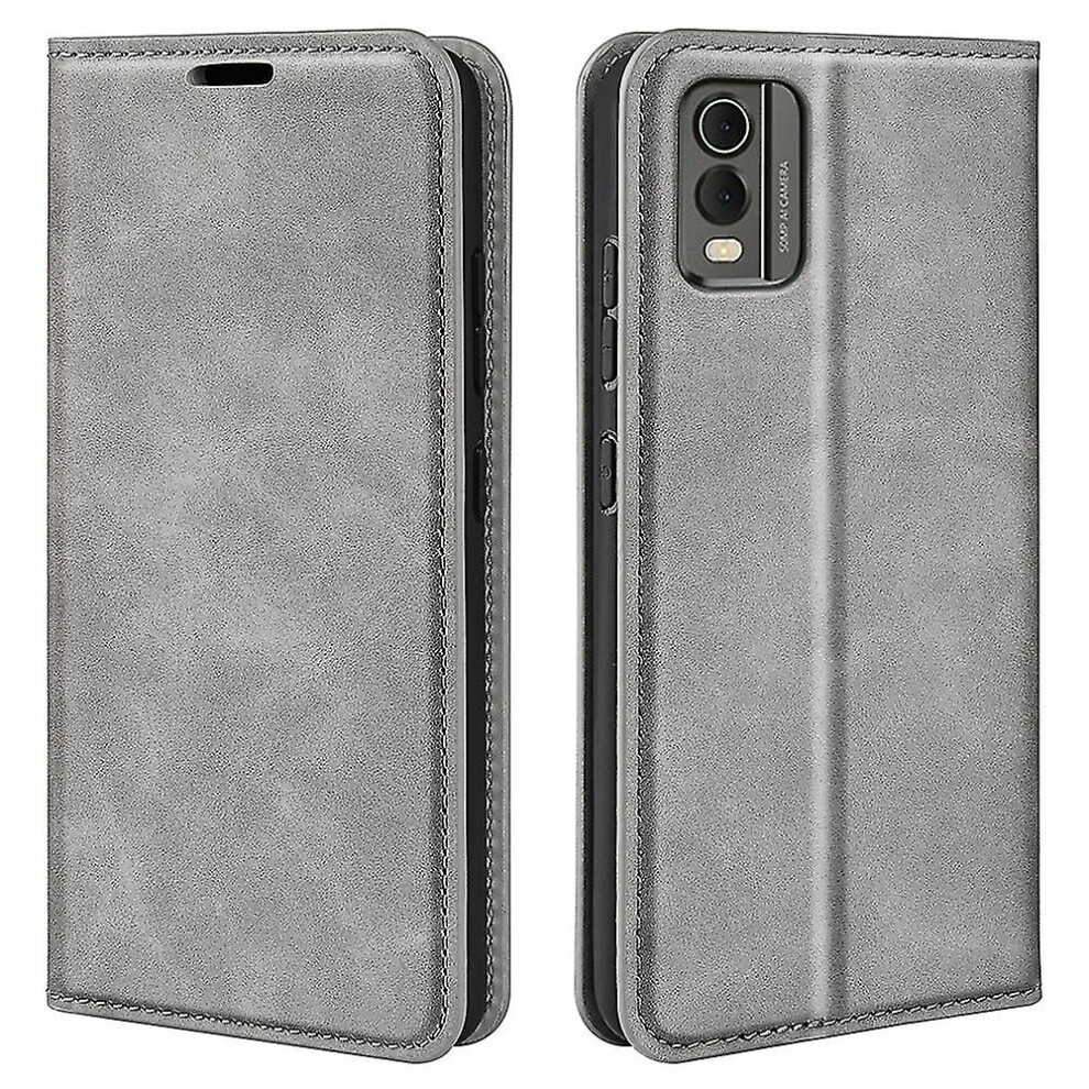 (Grey) Flip Case For Nokia C32 Pu Leather Wallet Skin-Touch Foldable Stand Cellphone Cover Grey 9099488669084