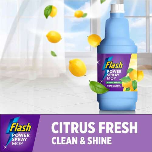 Flash Flash Powermop Refill Liquid, Floor Cleaner, Citrus Fresh, 5 Litres 4x 2