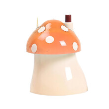 (Orange) Portable Home Bar Mushroom Automatic Toothpick Storage Box Dispenser Holder