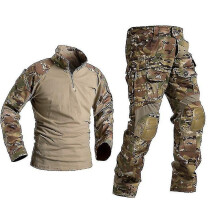 (cp, XXXL) Men Military Tactical Uniform Shirt Combat Pants Suit With Knee Pads Army Clothing Airsoft Paintball Camouflage Work Clothes