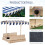 Outsunny Outsunny Kids Square Wooden Sandpit Children Cabana Sandbox Outdoor Playset 8