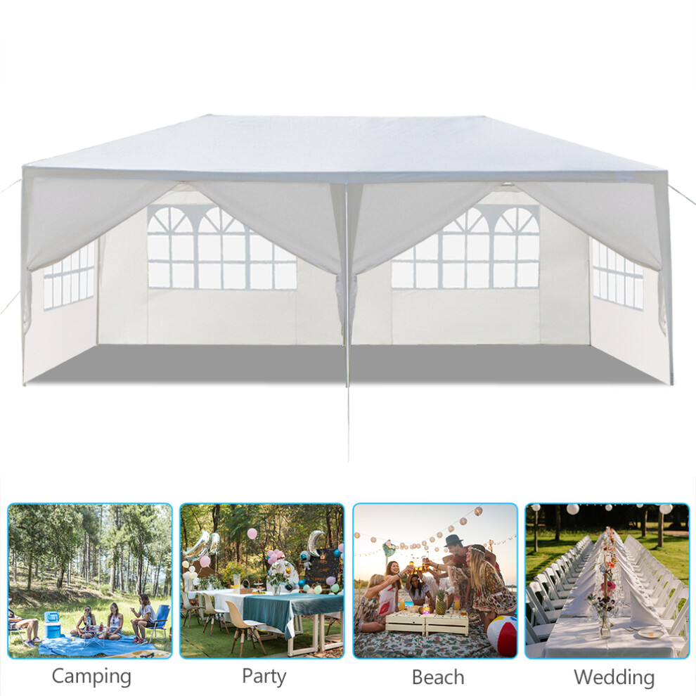 10'x20' Outdoor Wedding Party Tent Awnings Folding Gazebo Waterproof Sunshade