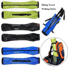 (Green) Hiking Travel Foldable Trekking Pole Alpenstock Storage Bag Walking Sticks Storage Walking Sticks Bag Portable Bag