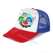 (6, Adult 56CM-62.5CM) Anime Inside Out Baseball Cap Cartoon Print Joy Sadness Anger Disgust Fear Mesh Breathable Dome Hip Hop Sports Kids Cap