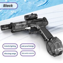 (Black) Summer New Children's Water Gun Fully Automatic Continuous Electric Water Gun Large Capacity Boys' Water Playing Toy Pool Tools