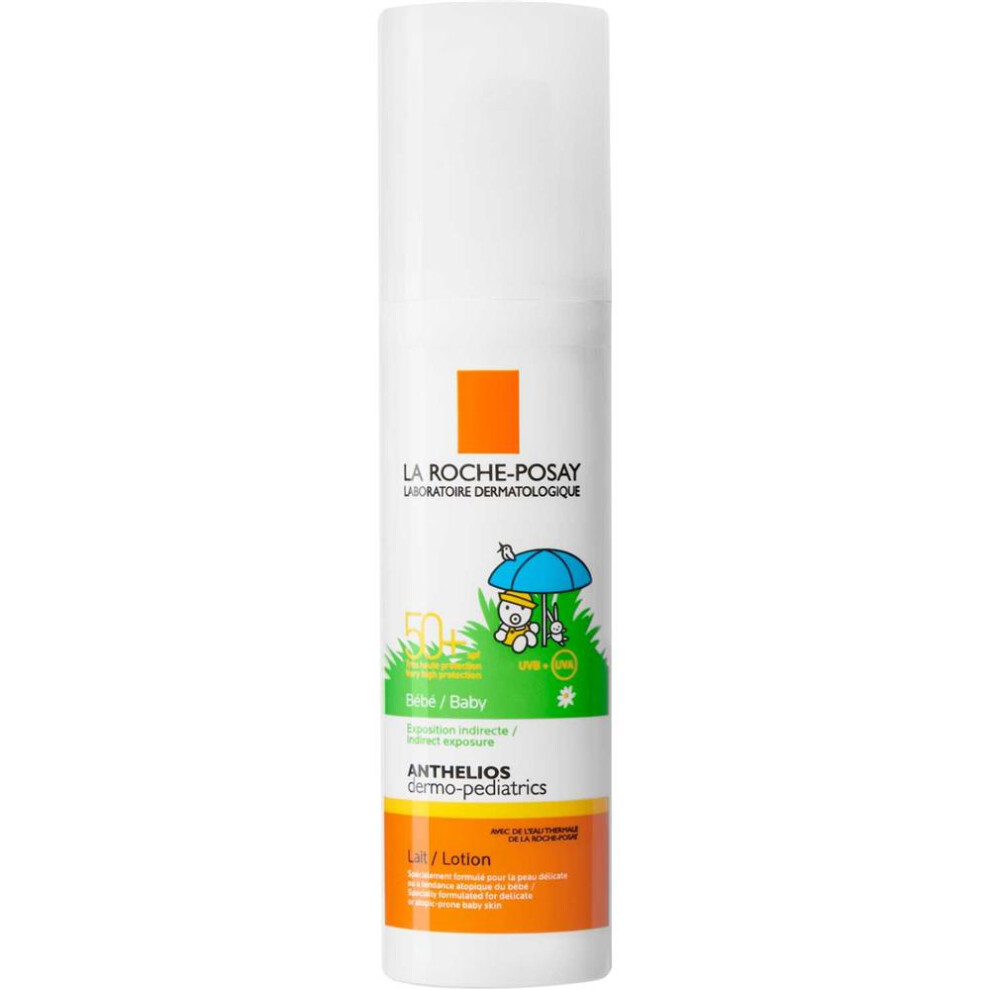 La Roche-Posay Anthelios Dermo-Pediatrics Baby Milk SPF 50+, Skin Moisturizer, UVB & UVA Protection, Soft Texture, Non-greasy, 50ml