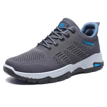 (Grey, UK Size 7=Tag Size 42) Men Athletic Shoes Comfort Trainers Mens Walking Fashion Breathable Lightweight