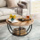 Tribesigns Tribesigns Round Coffee Table, Industrial 2-Tier Circle Coffee Table 1