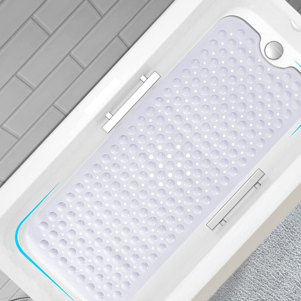 Imperial Rooms (38 X 70 Cm, Shower/Bath Mat) Bath Tub Shower Mats Non Slip Large Strong Suction White