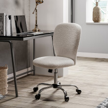 Super Comfy Plush Office Chair with Wheels No Arms