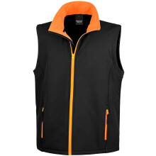 (XXL, Black/Orange) Result Mens Core Printable Soft Shell Bodywarmer