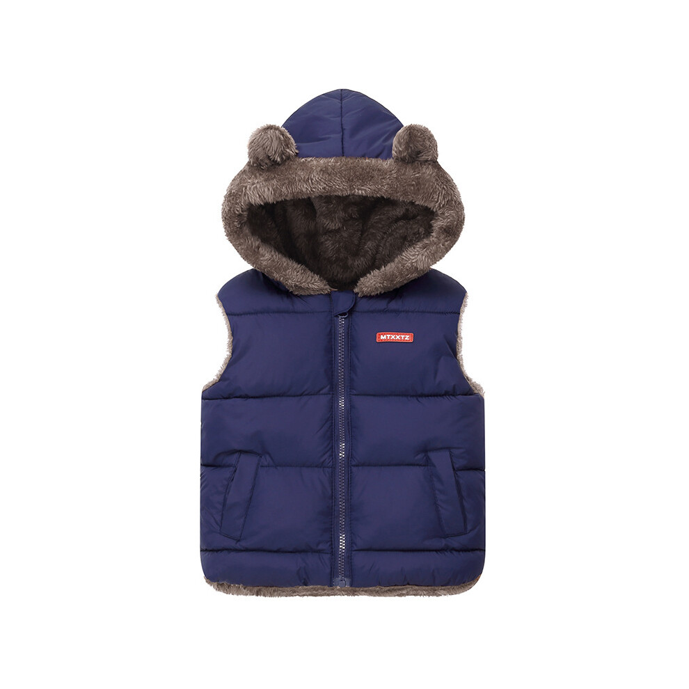 (Navy Blue, 2-3Years) Kids Boy Girl Vest Warmer Gilet Jacket Coat Fleece