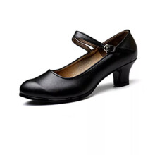 (Black, 5.5 cm Heel, UK Size 7=Tag Size 40) Ladies Dancing Shoe Ankle Strap Latin Shoes Womens Closed Toe Performance Salsa